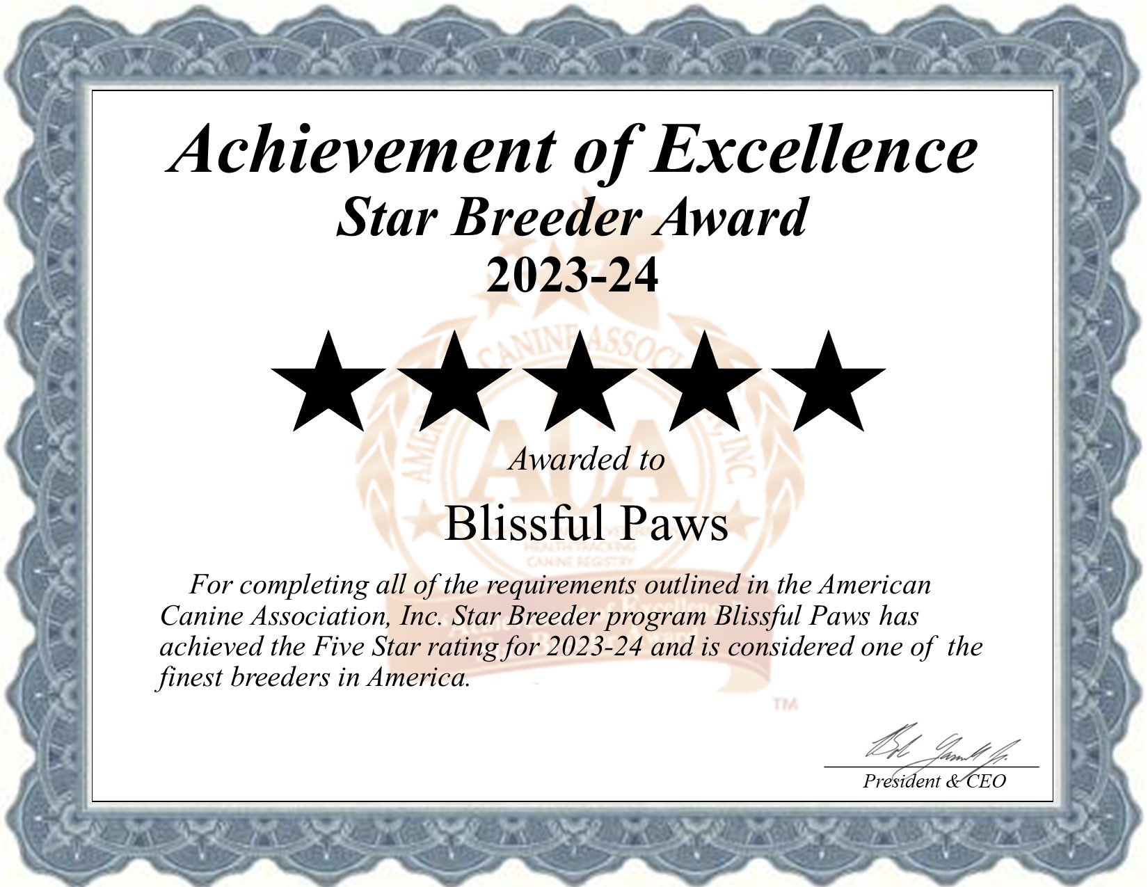 Blissful, Paws, dog, breeder, star, certificate, Blissful-Paws, New Providence, PA, Pennsylvania, puppy, dog, kennels, mill, puppymill, usda, 5-star, aca, ica, registered, Golden Retriever, none