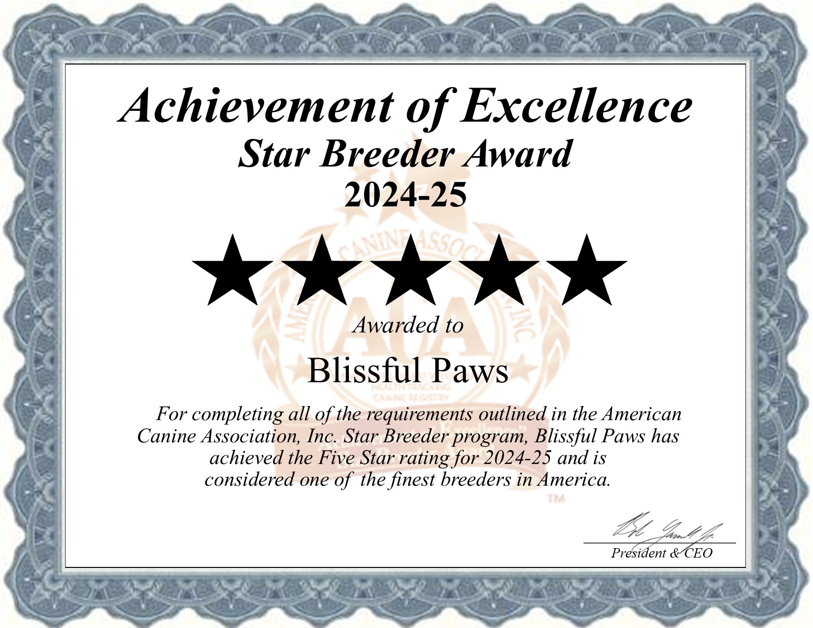 Blissful, Paws, dog, breeder, star, certificate, Blissful-Paws, New Providence, PA, Pennsylvania, puppy, dog, kennels, mill, puppymill, usda, 5-star, aca, ica, registered, Golden Retriever, none