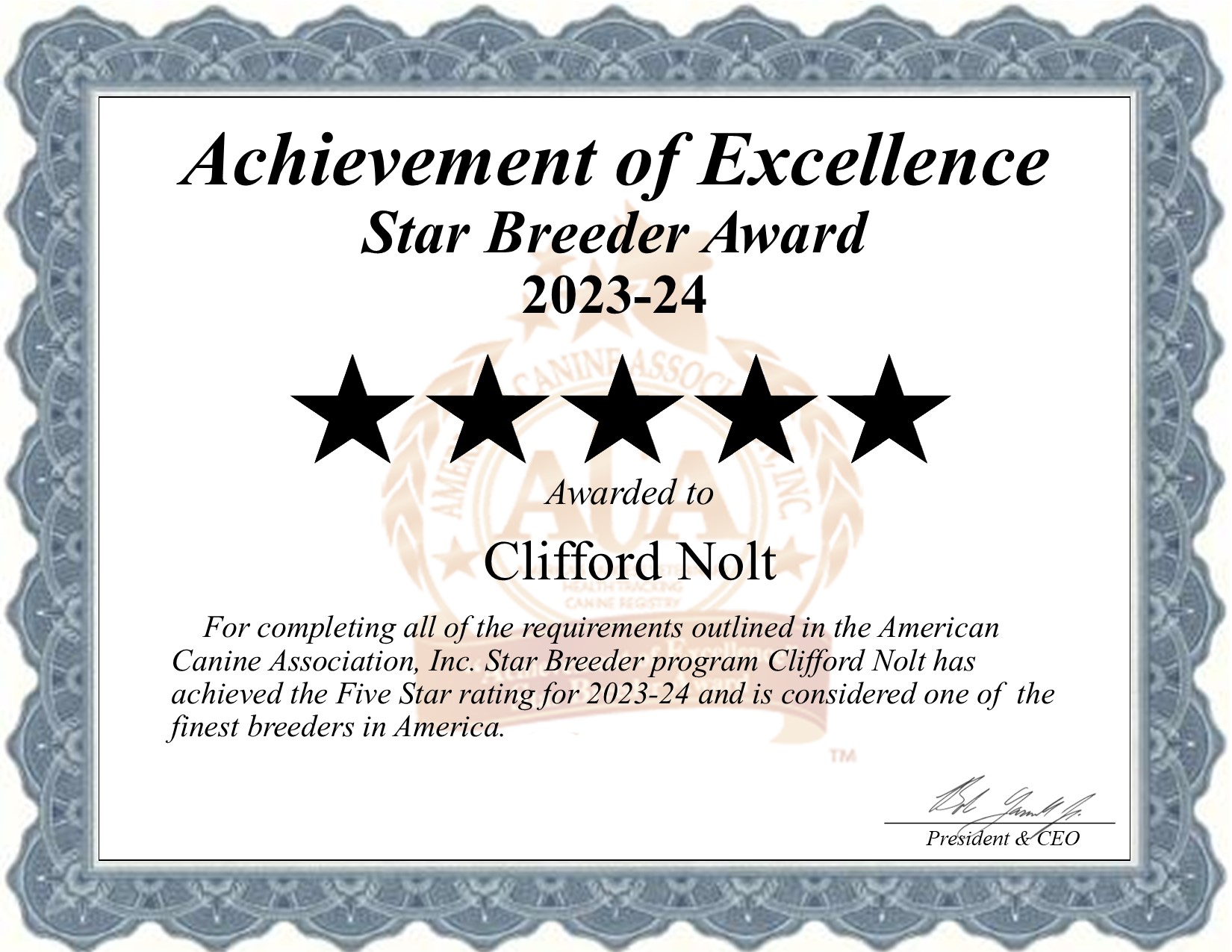 Clifford, Nolt, dog, breeder, star, certificate, Clifford-Nolt, East Earl, PA, Pennsylvania, puppy, dog, kennels, mill, puppymill, usda, 5-star, aca, ica, registered, Chihuahua, none