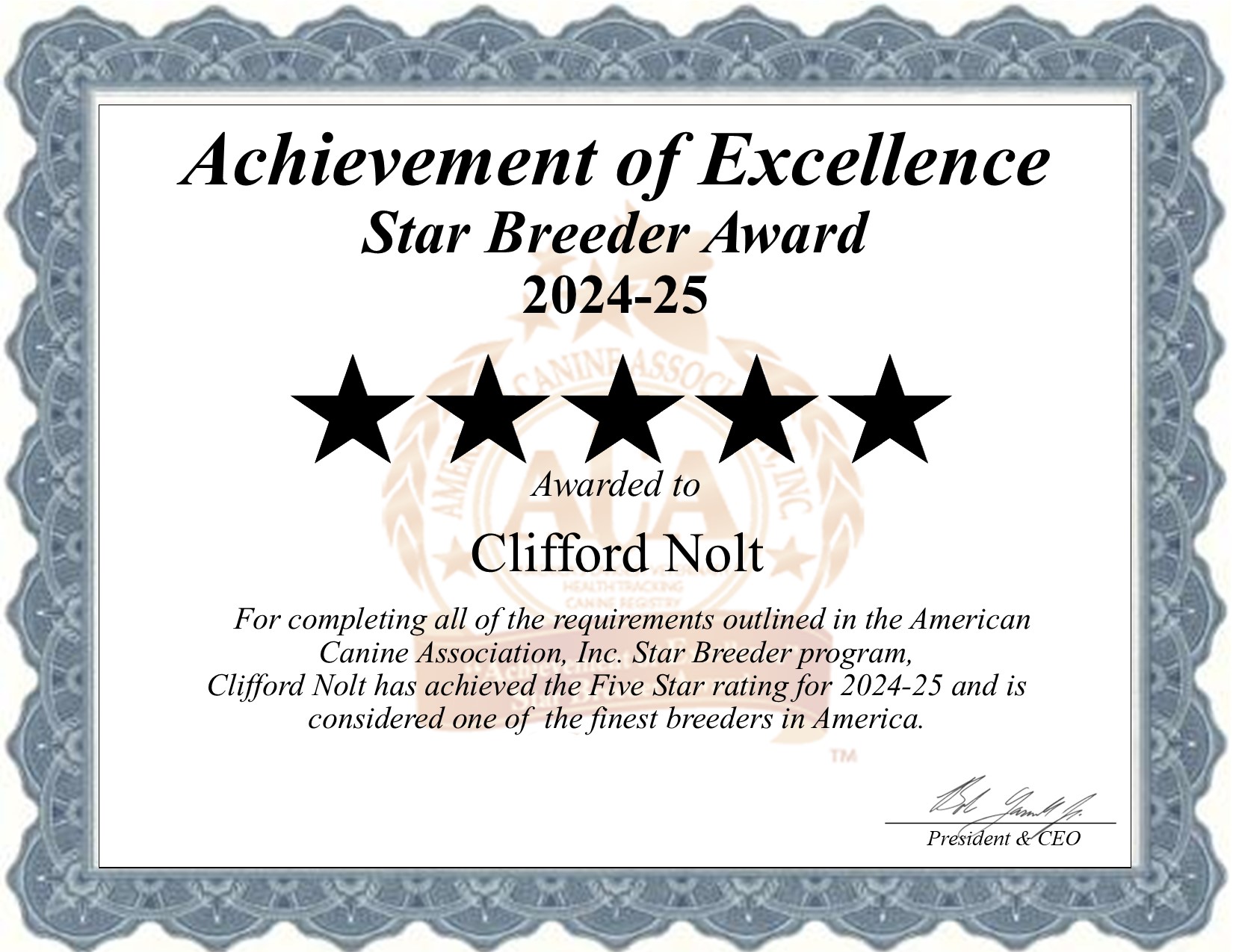 Clifford, Nolt, dog, breeder, star, certificate, Clifford-Nolt, East Earl, PA, Pennsylvania, puppy, dog, kennels, mill, puppymill, usda, 5-star, aca, ica, registered, Chihuahua, none
