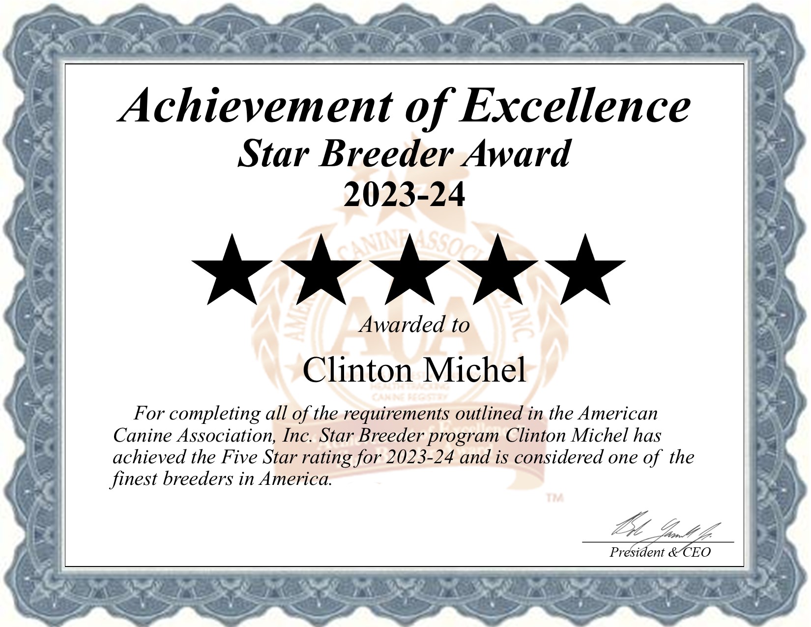Clinton, Michel, dog, breeder, star, certificate, Clinton-Michel, Long Lane, MO, Missouri, puppy, dog, kennels, mill, puppymill, usda, 5-star, aca, ica, registered, Miniature Schnauzer, none