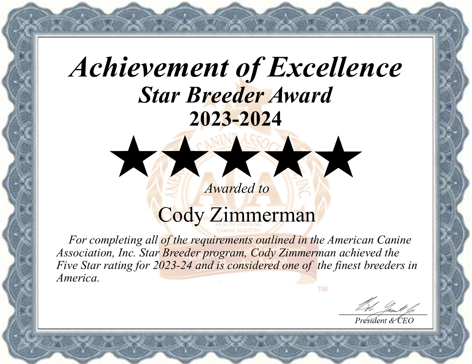 Cody, Zimmerman, dog, breeder, star, certificate, Cody-Zimmerman, Seymar, MO, Missouri, puppy, dog, kennels, mill, puppymill, usda, 5-star, aca, ica, registered, Poodle, none