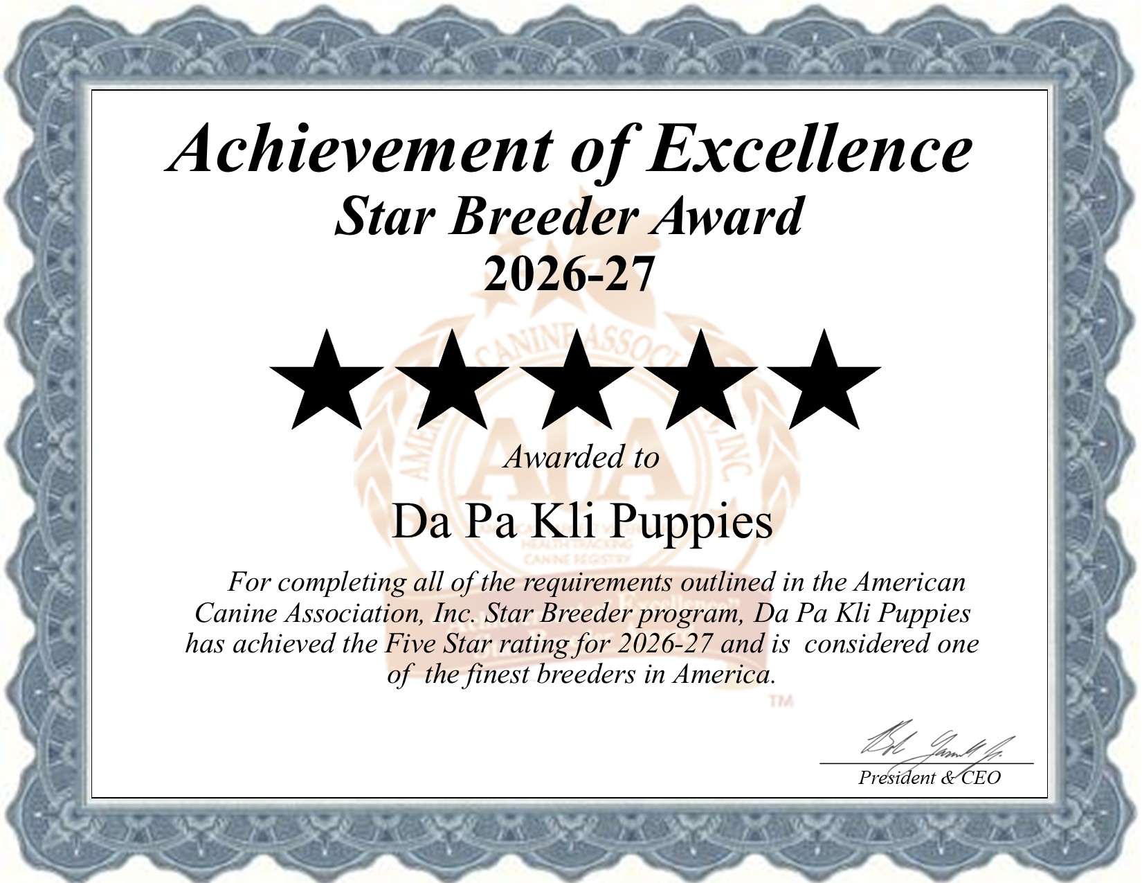 Da Pa Kli Puppies, dog, breeder, star, certificate, Da Pa Kli Puppies, Harrison, SD, South Dakota, puppy, dog, kennels, mill, puppymill, usda, 5-star, aca, ica, registered, Shih Tzu