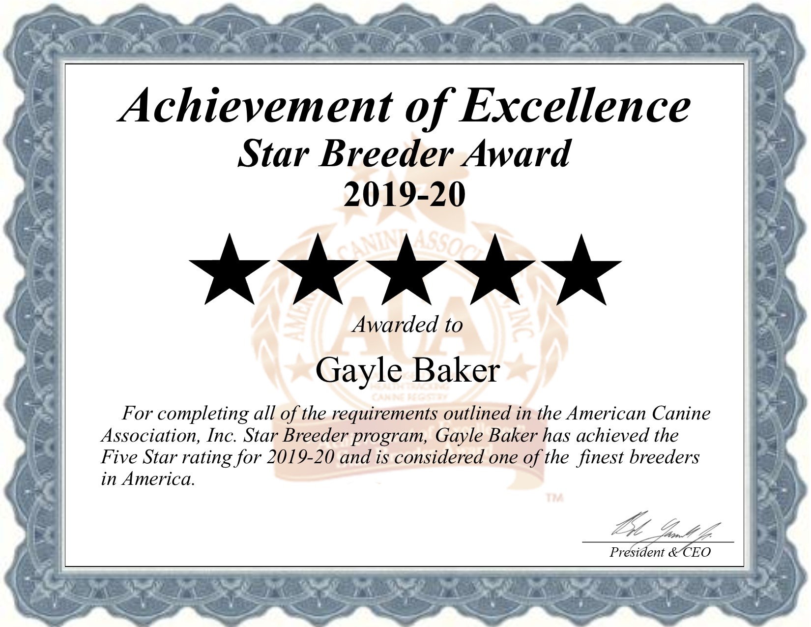 gayle, baker, dog, breeder, certificate, minneapolis, ks, kansas, gayle-baker, dog-breeder, dogbreeder, kennel, reviews, customer, star, starbreeder, 5, five, USDA, puppy, puppies, ACA, inspection, inspections, reports, mill, puppymill, mills