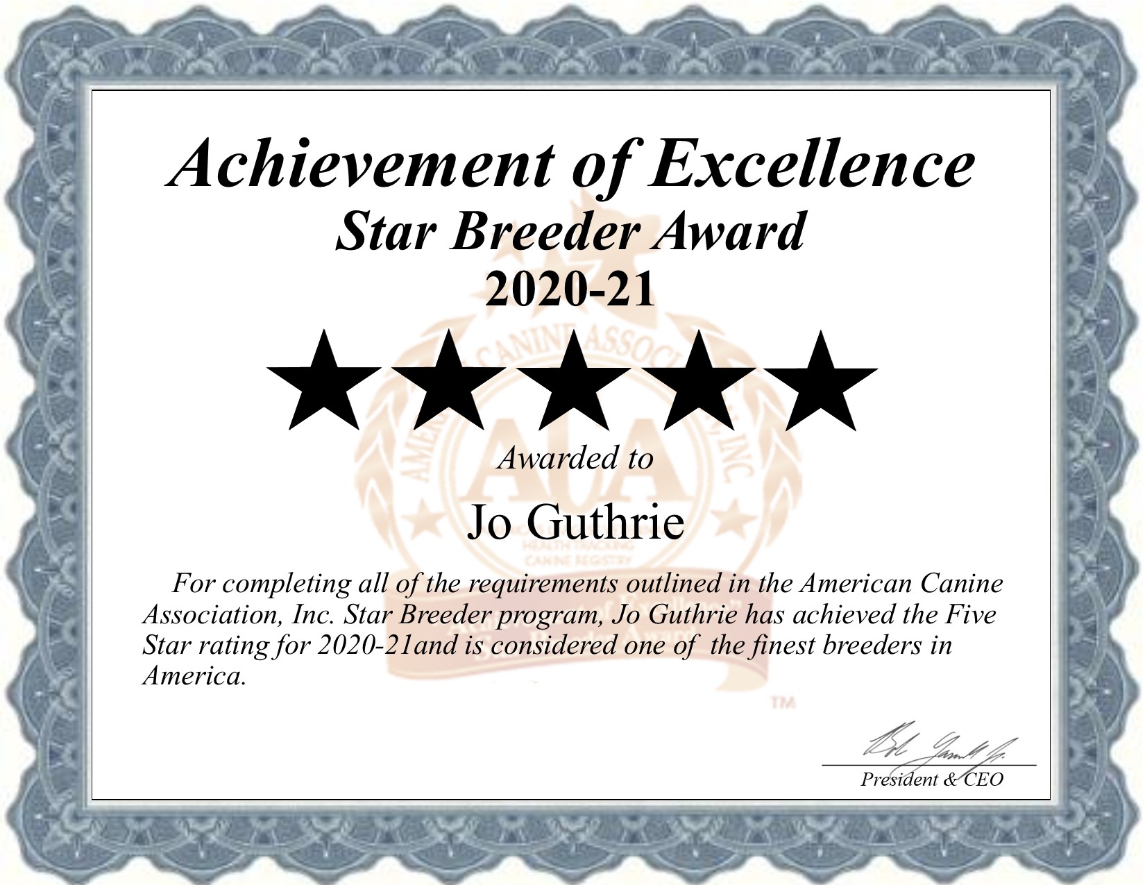 Jo, Guthrie, dog, breeder, star, certificate, Jo-Guthrie, Canton, TX, Texas, puppy, dog, kennels, mill, puppymill, usda, 5-star, aca, ica, registered, mini-daschund, dacshund, license, 112