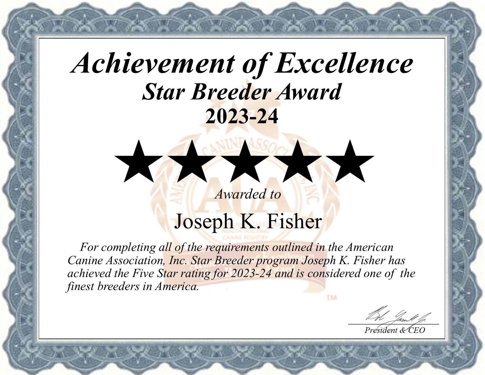 Joseph K, Fisher, dog, breeder, star, certificate, Joseph K-Fisher, Ronks, PA, Pennsylvania, puppy, dog, kennels, mill, puppymill, usda, 5-star, aca, ica, registered, Shih Tzu, none