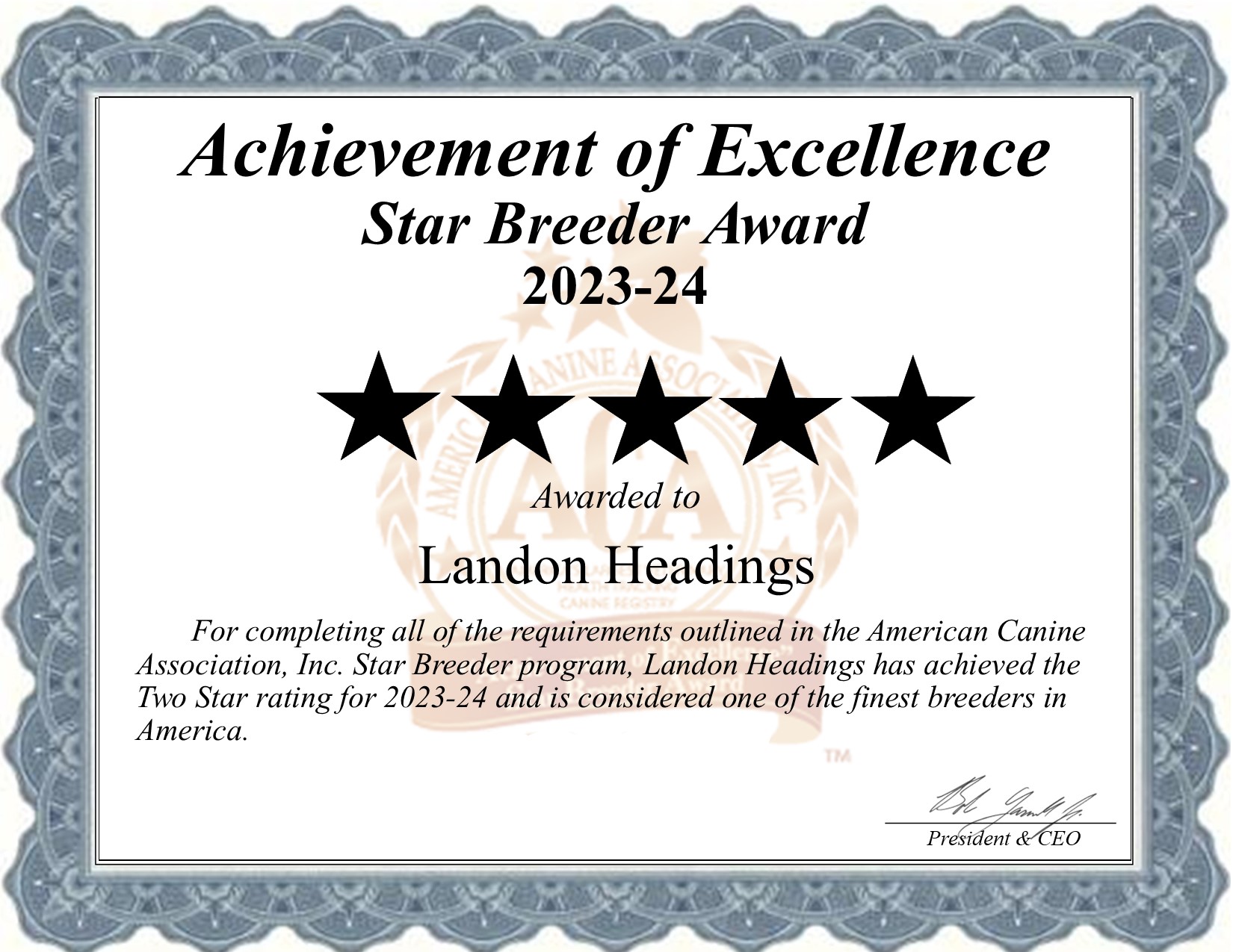 Landon, Headings, dog, breeder, star, certificate, Landon-Headings, Buffalo, MO, Missouri, puppy, dog, kennels, mill, puppymill, usda, 5-star, aca, ica, registered, Dachshund, none