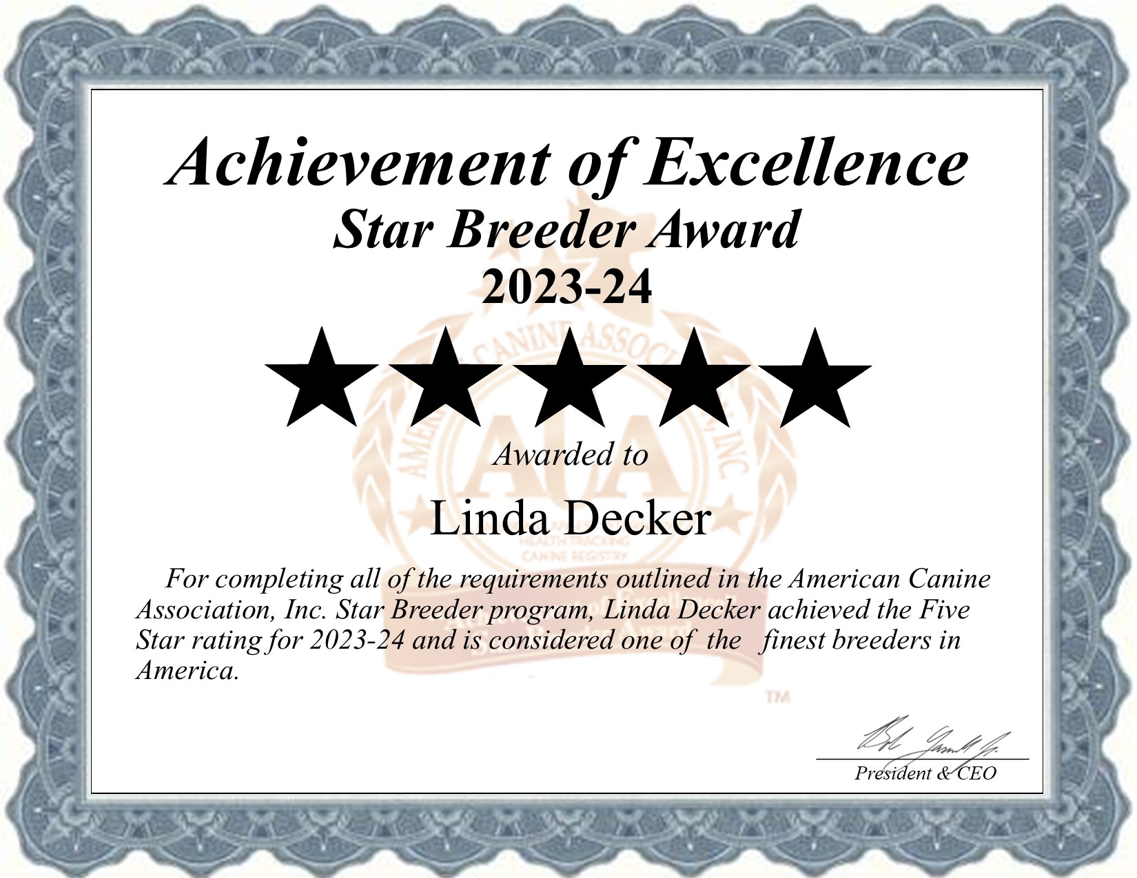 Linda, Decker, dog, breeder, star, certificate, Linda-Decker, Windsor, NY, New York, puppy, dog, kennels, mill, puppymill, usda, 5-star, aca, ica, registered, Labrador Retriever
