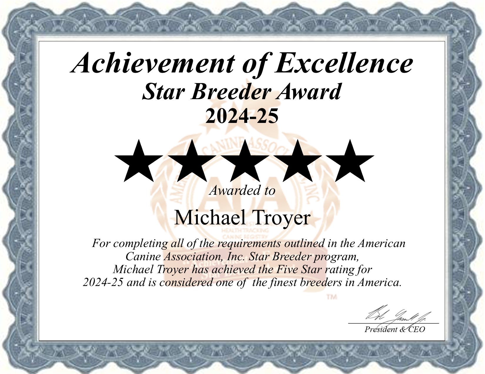 Michael, Troyer, dog, breeder, star, certificate, Michael-Troyer, Fresno, OH, Ohio, puppy, dog, kennels, mill, puppymill, usda, 5-star, aca, ica, registered, Havanese, none