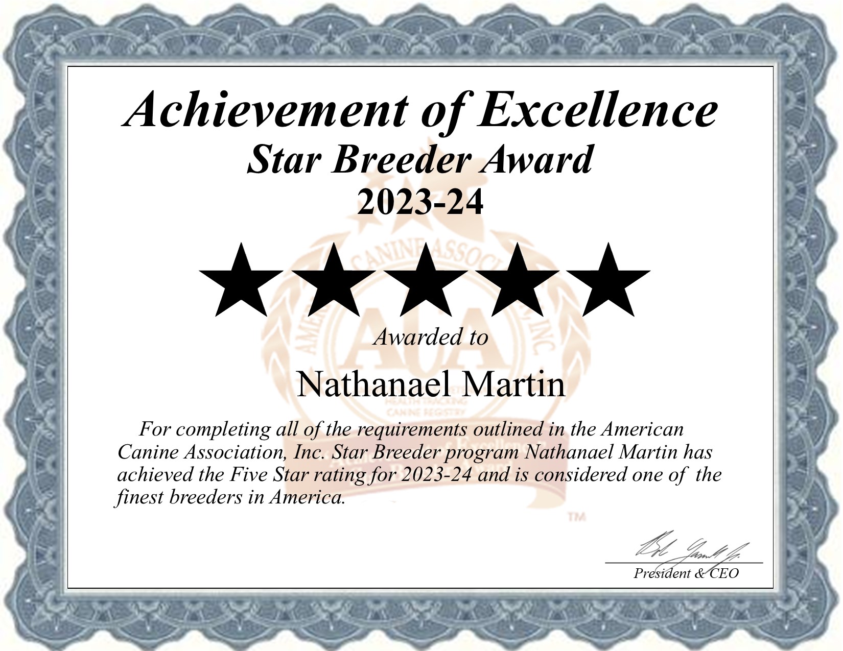 Nathanael, Martin, dog, breeder, star, certificate, Nathanael-Martin, Barnett, MO, Missouri, puppy, dog, kennels, mill, puppymill, usda, 5-star, aca, ica, registered, West Highland White Terrier, none