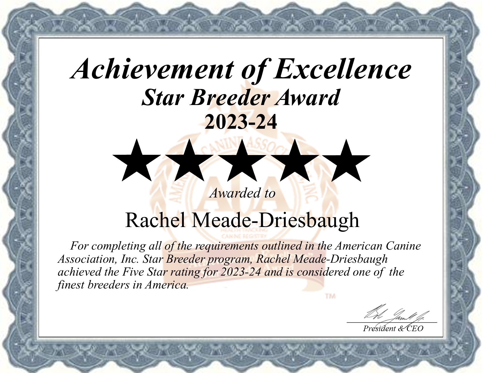 Rachel, Meade-Driesbaugh, dog, breeder, star, certificate, Rachel-Meade-Driesbaugh, Port Crane, NY, New York, puppy, dog, kennels, mill, puppymill, usda, 5-star, aca, ica, registered, Miniature Poodle