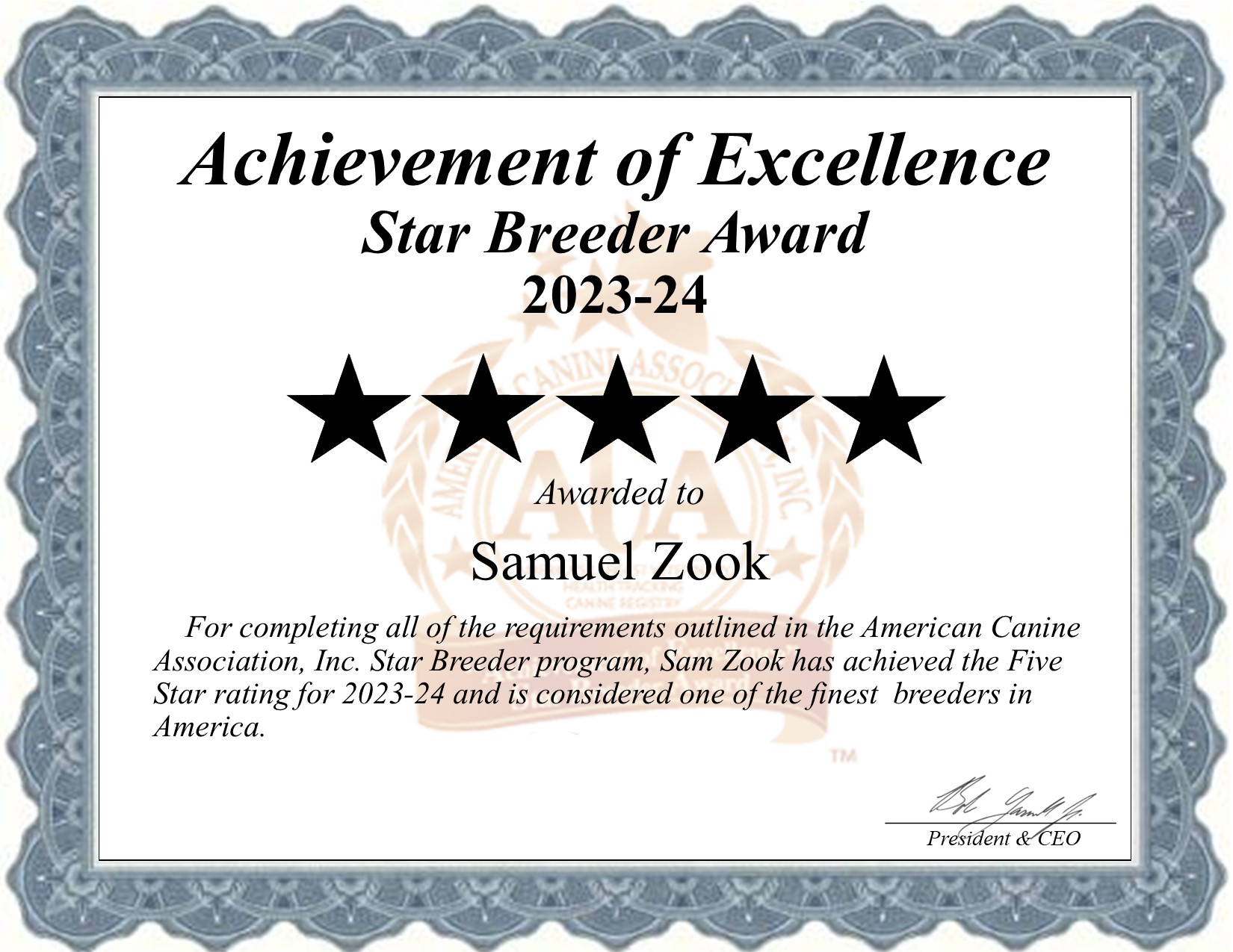 Samuel, Zook, dog, breeder, star, certificate, Samuel-Zook, Honey Brook, PA, Pennsylvania, puppy, dog, kennels, mill, puppymill, usda, 5-star, aca, ica, registered, goldendoodle, pa-doglaw