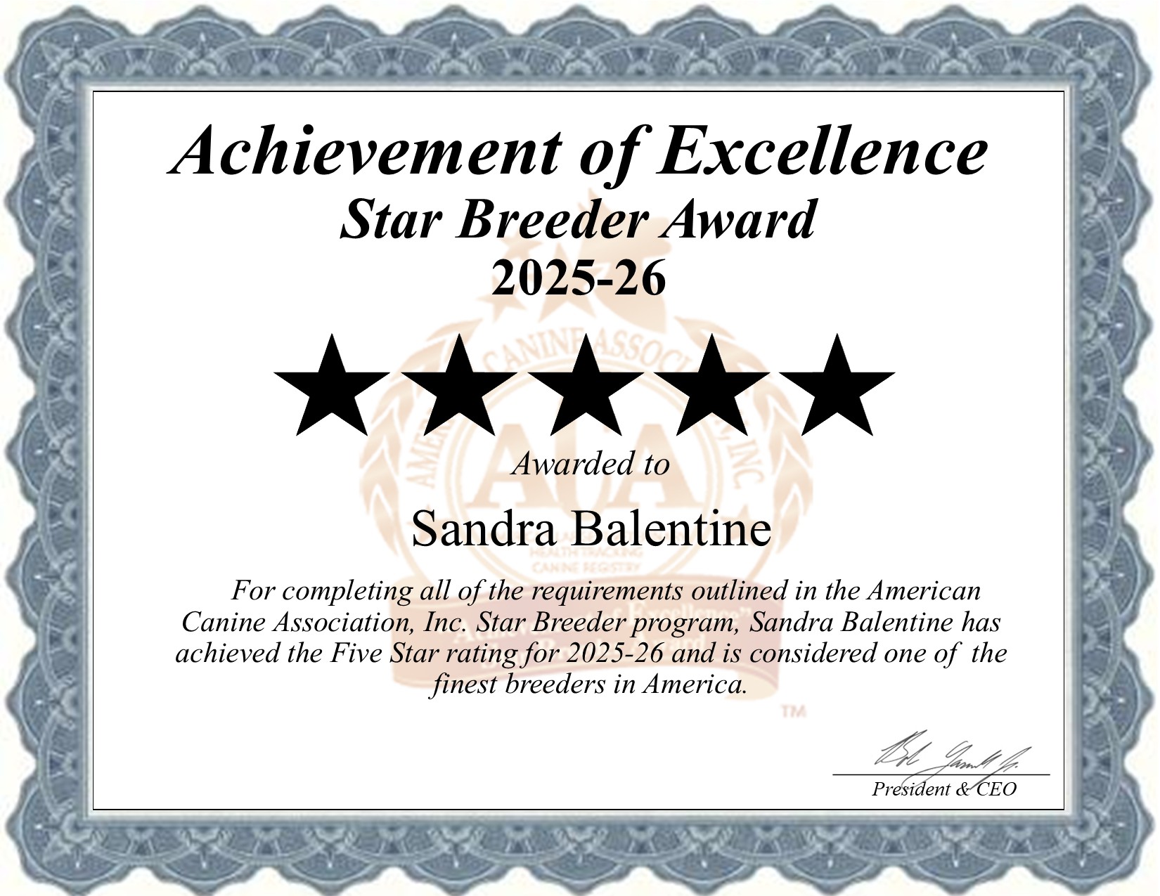 Sandra, Balentine, dog, breeder, star, certificate, Sandra-Balentine, Mountian View, AR, Arizona, puppy, dog, kennels, mill, puppymill, usda, 5-star, aca, ica, registered, Toy Poodle