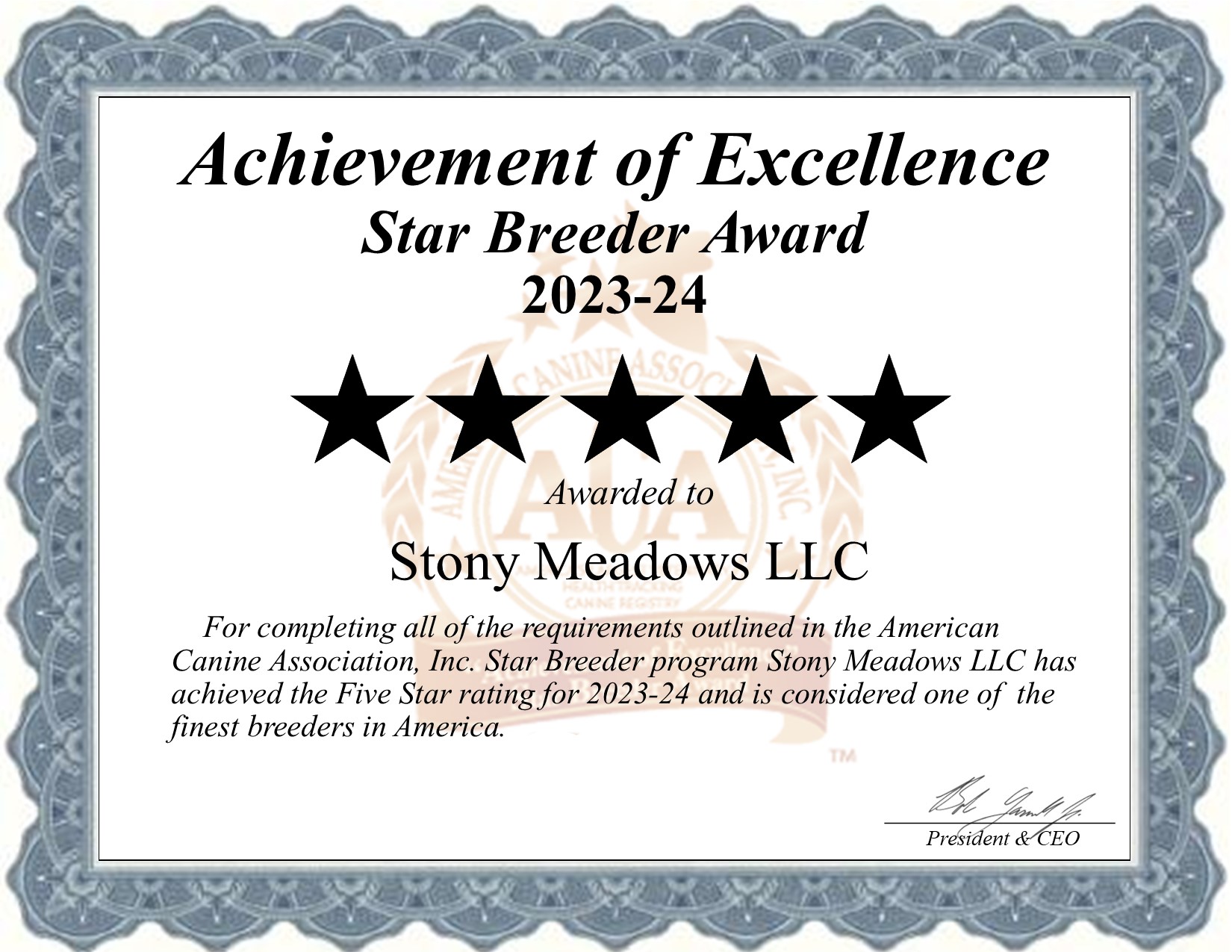 Stony Meadows, LLC, dog, breeder, star, certificate, Stony Meadows-LLC, Dornsife, PA, Pennsylvania, puppy, dog, kennels, mill, puppymill, usda, 5-star, aca, ica, registered, Mini-Golden Retriver