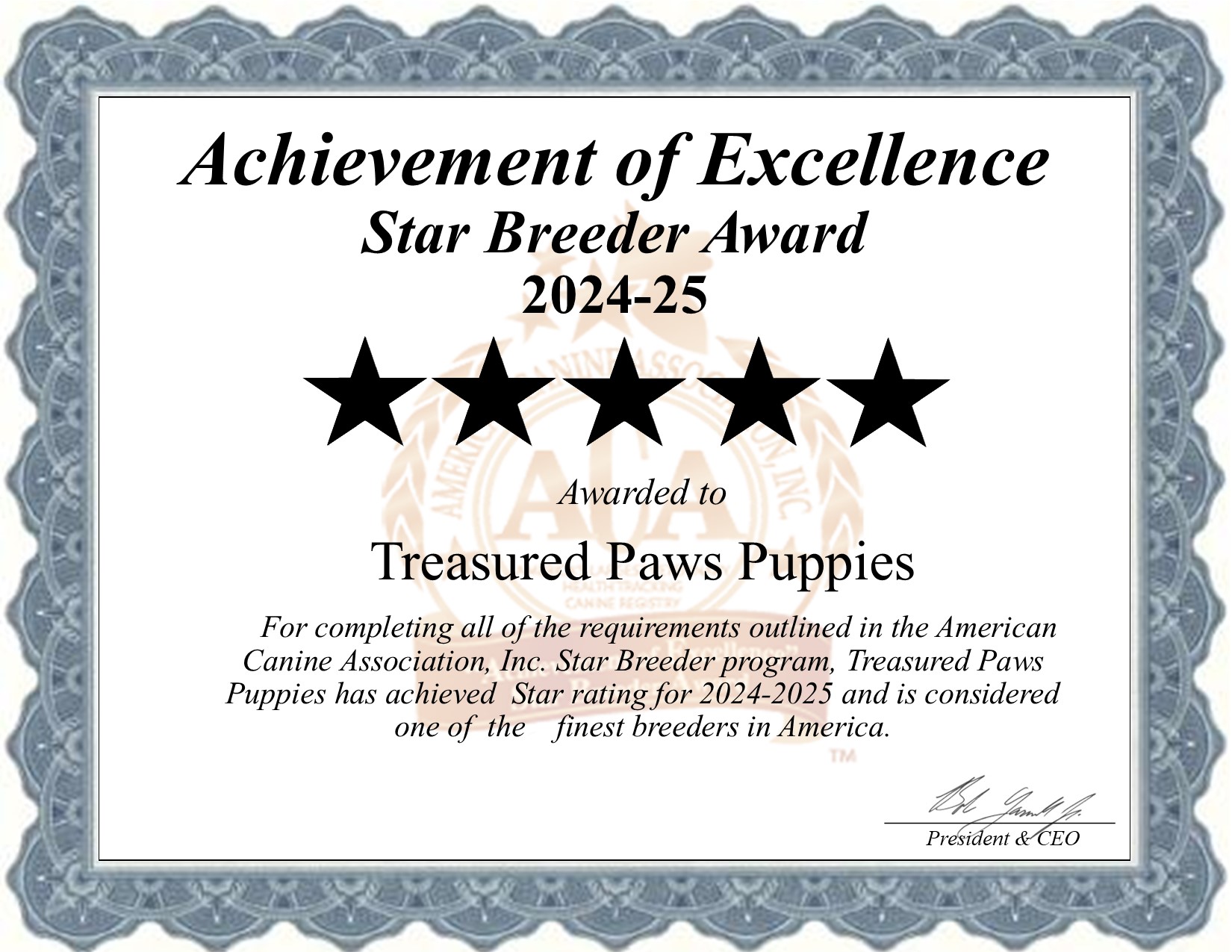 Treasured Paws, Puppies, dog, breeder, star, certificate, Treasured Paws-Puppies, Coatesville, PA, Pennsylvania, puppy, dog, kennels, mill, puppymill, usda, 5-star, aca, ica, registered, Corgi, pa-doglaw