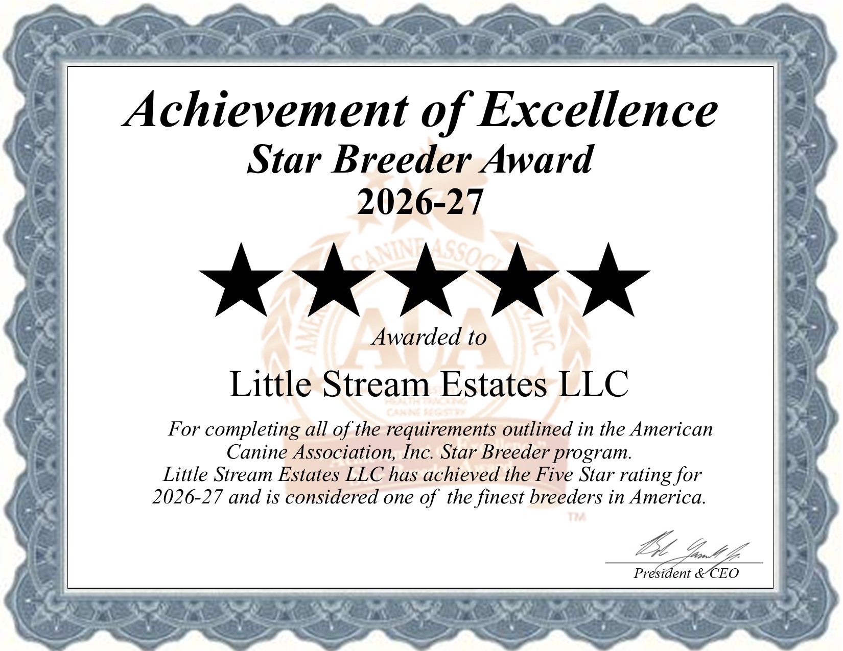 Little Stream Estates, LLC, dog, breeder, star, certificate, Little Stream Estates-LLC, Lititz, PA, Pennsylvania, puppy, dog, kennels, mill, puppymill, usda, 5-star, aca, ica, registered, Cavalier King Charles Spaniel, 18528