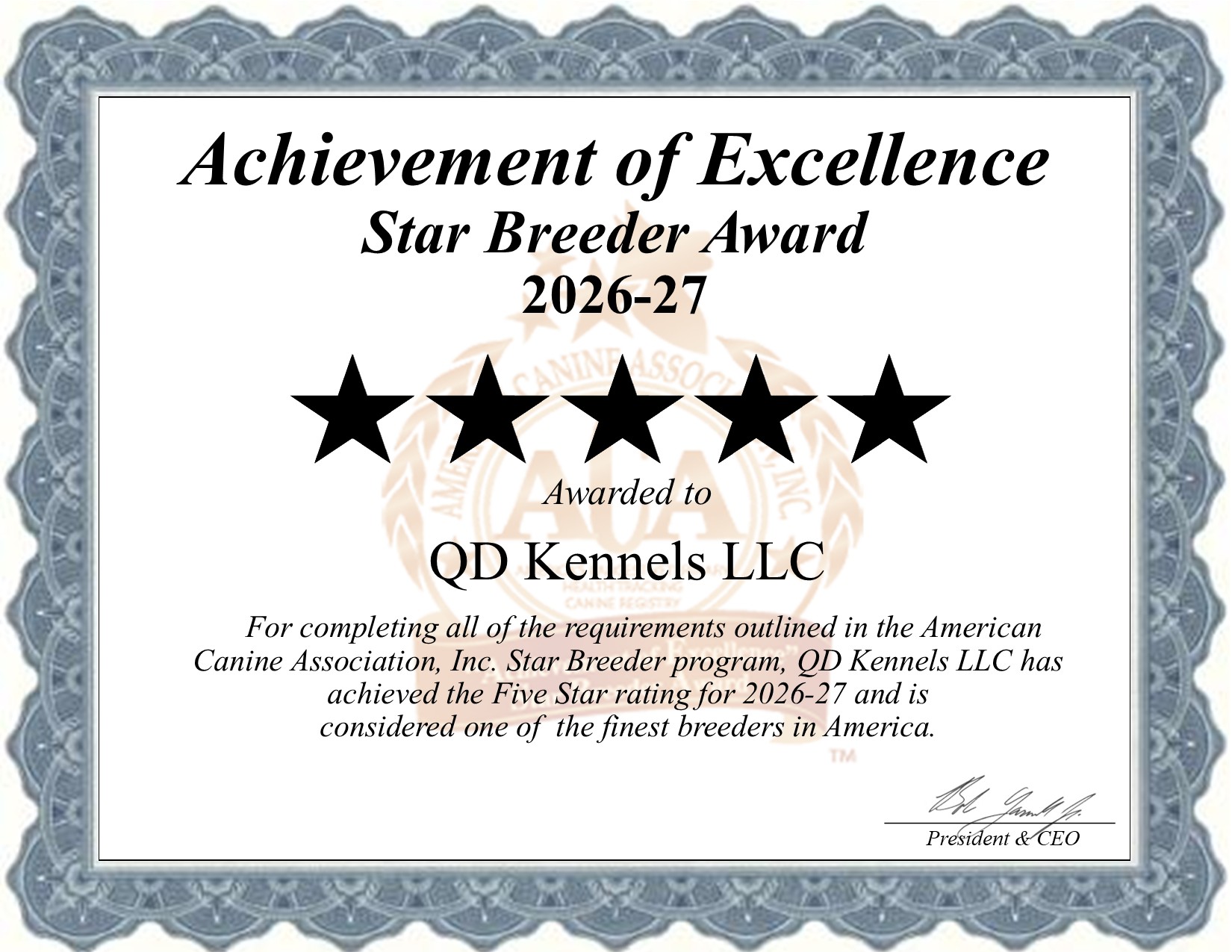 Q D Kennels LLC, dog, breeder, star, certificate, Q D Kennels LLC, Frankford, MO, Missouri, puppy, dog, kennels, mill, puppymill, usda, 5-star, aca, ica, registered, Chihuahua