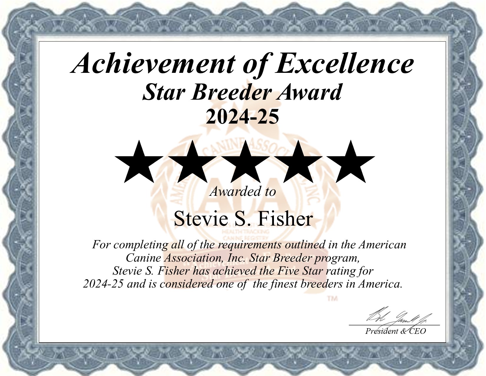 Stevie S., Fisher, dog, breeder, star, certificate, Stevie S.-Fisher, Ronks, PA, Pennsylvania, puppy, dog, kennels, mill, puppymill, usda, 5-star, aca, ica, registered, Shih Tzu